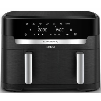 Tefal Мультипіч Dual Easy Fry XXL, 2700Вт, чаша-6.5+4.5л, сенсорне керув., 2 чаши, гриль, пластик, чорний