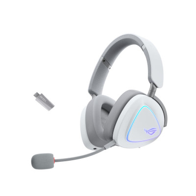 ASUS Гарнітура гравця ROG Delta II, 3.5мм/BT/WL, RGB, 2м, moonlight white