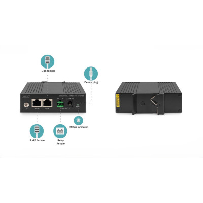 Digitus Розгалужувач DIGITUS Gigabit Ethernet PoE splitter, Industrial, 60W