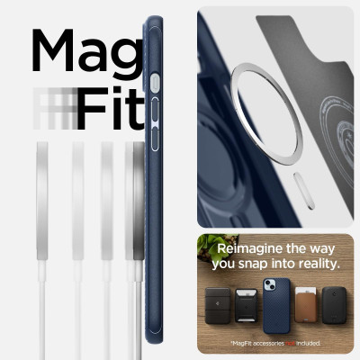 Spigen Чохол для Apple iPhone 15 Mag Armor MagFit, Navy Blue