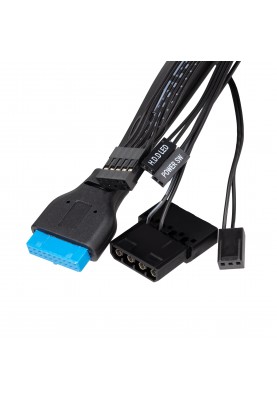 2E Корпус S613ARGB-400, з БЖ 2E 400W-SFX, 1xUSB3.0, 1хUSB Type-C, 1x80мм, Micro ATX/ Desktop, чорний