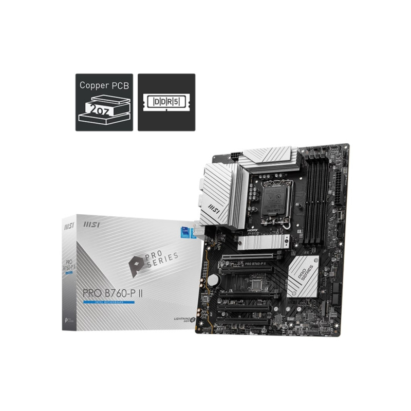 MSI Материнcька плата PRO B760-P II s1700 B760 4xDDR5 HDMI DP ATX