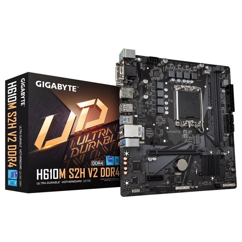 Gigabyte Материнська плата H610M S2H V2 DDR4 s1700 H610 2xDDR4 M.2 HDMI mATX