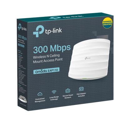 TP-Link Точка доступу EAP110 N300, 1хFE LAN, Passive PoE TP-Link Точка доступу EAP110 N300, 1хFE LAN, Passive PoE
