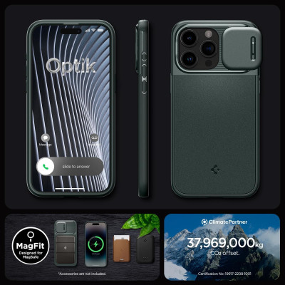 Spigen Чохол для Apple iPhone 15 Pro Optik Armor MagFit Abyss, Green