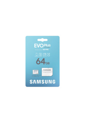 Samsung Карта пам'яті microSDXC 64GB C10 UHS-I R130MB/s Evo Plus + SD