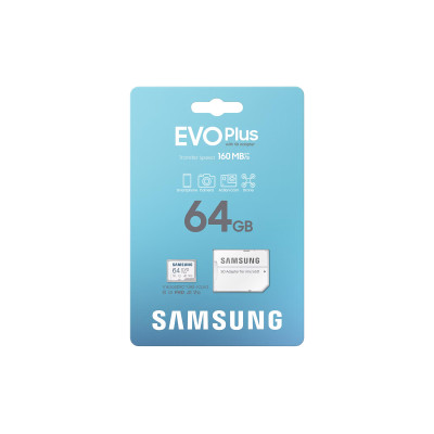 Samsung Карта пам'яті microSDXC 64GB C10 UHS-I R130MB/s Evo Plus + SD