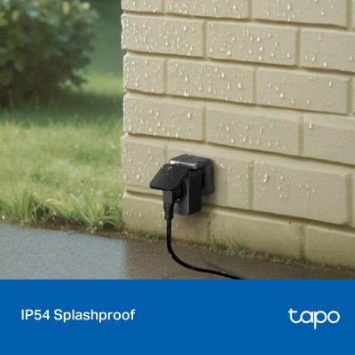 TP-Link Розумна розетка компактна Tapo P410M N300 BT 16A, Зовнішня, IP54