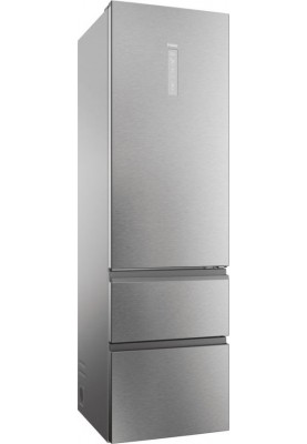 Haier Холодильник багатодверний, 205x59.5х65.7, холод.відд.-289л, мороз.відд.-125л, 3дв., А+, NF, інв., дисплей, зона нульова, cріблястий