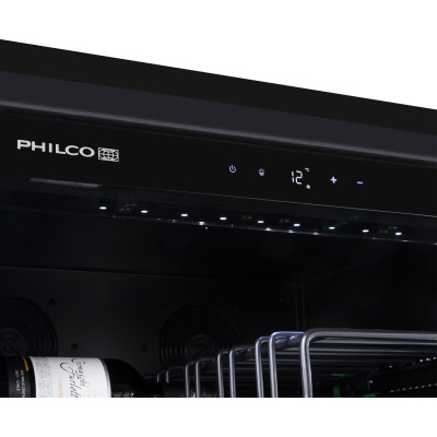 Philco Холодильник для вина, 177х59.5х68, холод.відд.-472л, зон - 1, бут-143, диспл, підсвітка, чорний