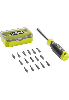 Ryobi Викрутка RHSDM1701, бітотримач 1/4", 100мм, 16 біт, SL, PH, PZ, Torx, кейс