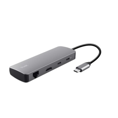 Trust Адаптер Trust Dalyx 8in1 USB-C> 1xUSB-А 3.2/USB-A 2.0/2xUSB-С/HDMI/Ehernet/SD/microSD, Алюміній, 0.15м, Сірий Trust Адаптер Trust Dalyx 8in1 USB-C> 1xUSB-А 3.2/USB-A 2.0/2xUSB-С/HDMI/Ehernet/SD/microSD, Алюміній, 0.15м, Сірий