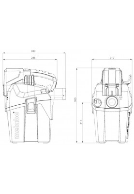 Metabo Пилесос акумуляторний AS 18 HEPA PC COMPACT, 18В, бак 6л, 2100л/хв, 3.8кг, без АКБ та ЗП