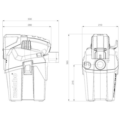Metabo Пилосос акумуляторний AS 18 HEPA PC COMPACT, 18В, бак 6л, 2100л/хв, 3.8кг, без АКБ та ЗП