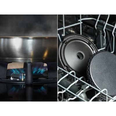 Electrolux Варильна поверхня комбінована (2 газ + 2 інд), 60см, розширена зона, чугун, чорний