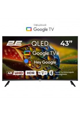 2E Телевізор 43" QLED 4K 60Hz Smart Google TV Black