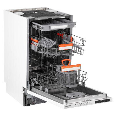 ARDESTO Посудомийна машина вбудовувана, 10компл., А++, 45см, дисплей, 3й кошик, гігієн.обробка, білий