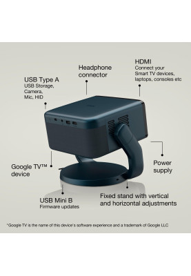 Epson Проектор EF-22N FHD, 1000 lm, LASER, 1, Google TV, Metallic Blue