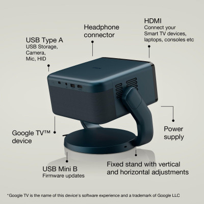 Epson Проектор EF-22N FHD, 1000 lm, LASER, 1, Google TV, Metallic Blue