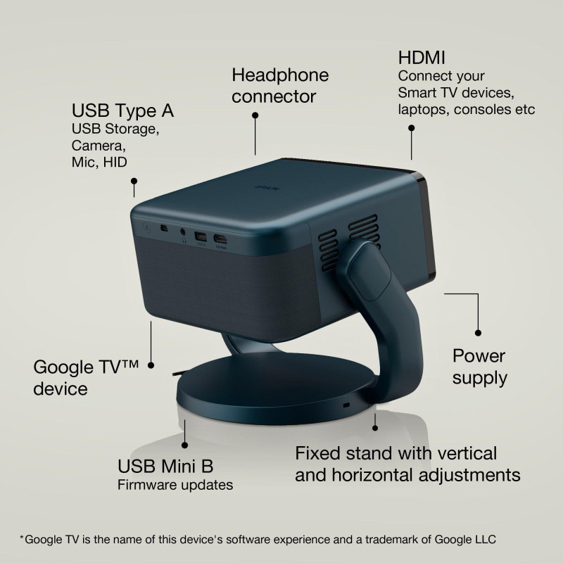 Epson Проєктор EF-22N FHD, 1000 lm, LASER, 1, Google TV, Metallic Blue