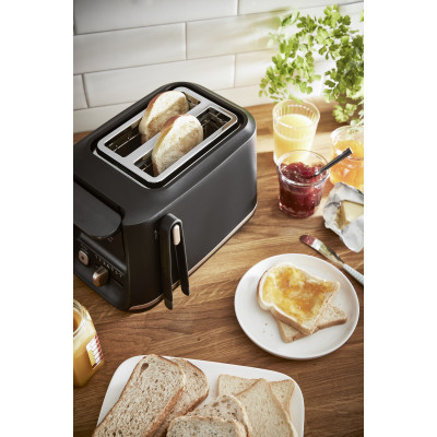 Tefal Тостер Includeo 850Вт, розморожування, щипці, термопластик, чорний