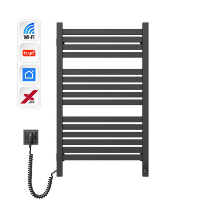 Navin Рушникосушка електрична Авангард Х, 800х480х71мм, Wi-Fi, сталь, чорний муар, ліве підключення