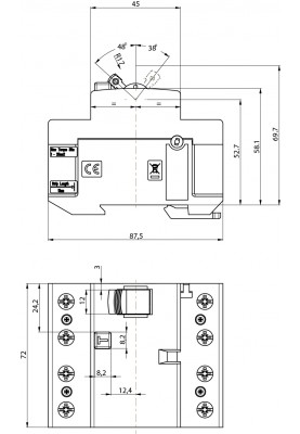 ETI Реле дифференциальное (УЗО)4р EFI-P4 63/0,3 тип AC (10kA)