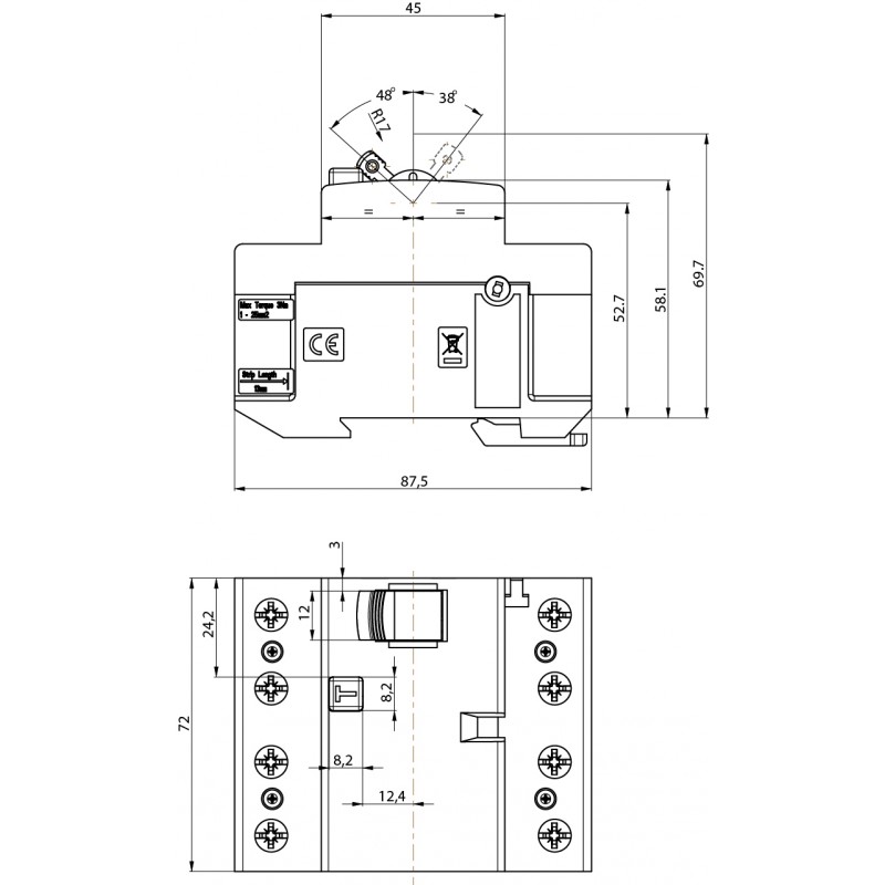 ETI Реле дифференциальное (УЗО)4р EFI-P4 63/0,3 тип AC (10kA)