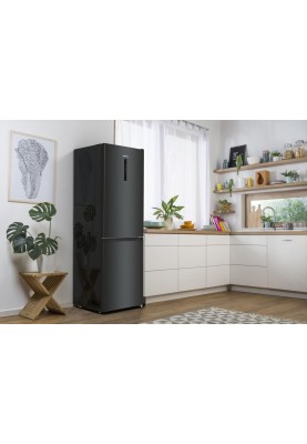 Gorenje Холодильник NRK619EABXL4 з нижн. мороз. камерою, 185х60х60см, 2 дв., Х- 204л, М- 96л, A+, NoFrost Plus, Fresh zone, чорний