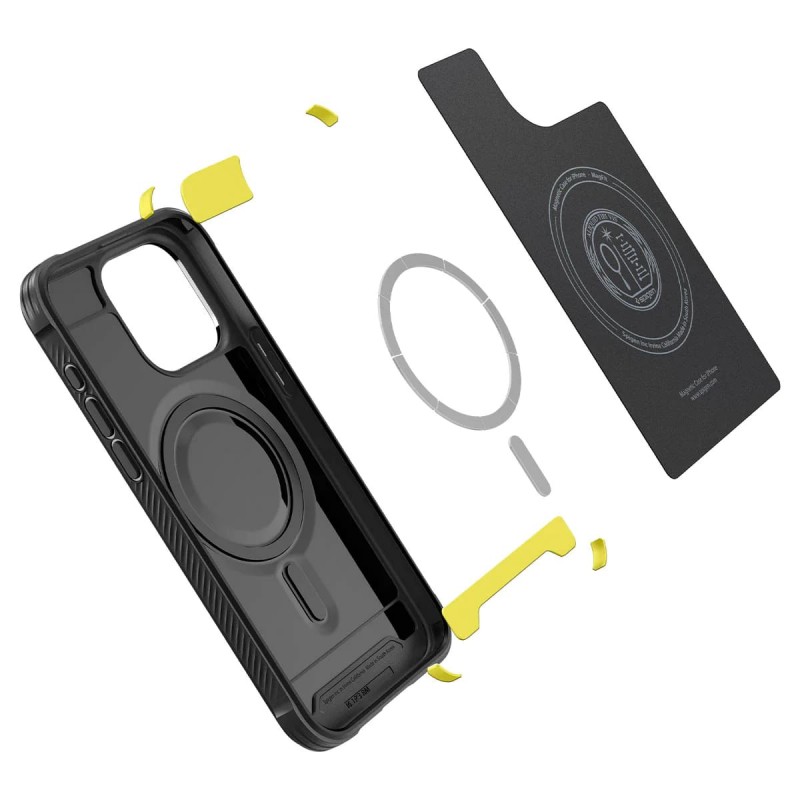 Spigen Чохол для Apple iPhone 15 Pro Rugged Armor MagFit, Matte Black