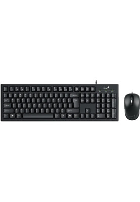 Genius Комплект клавіатура та миша Genius KM-100SE, AI, EN/UKR, чорний