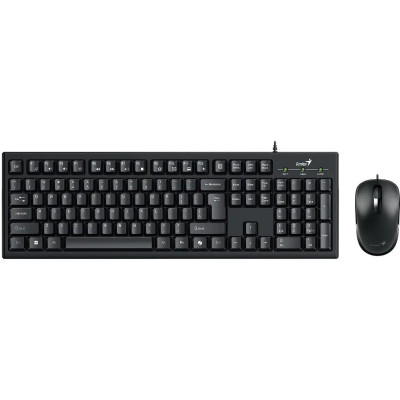 Genius Комплект клавіатура та миша Genius KM-100SE, AI, EN/UKR, чорний