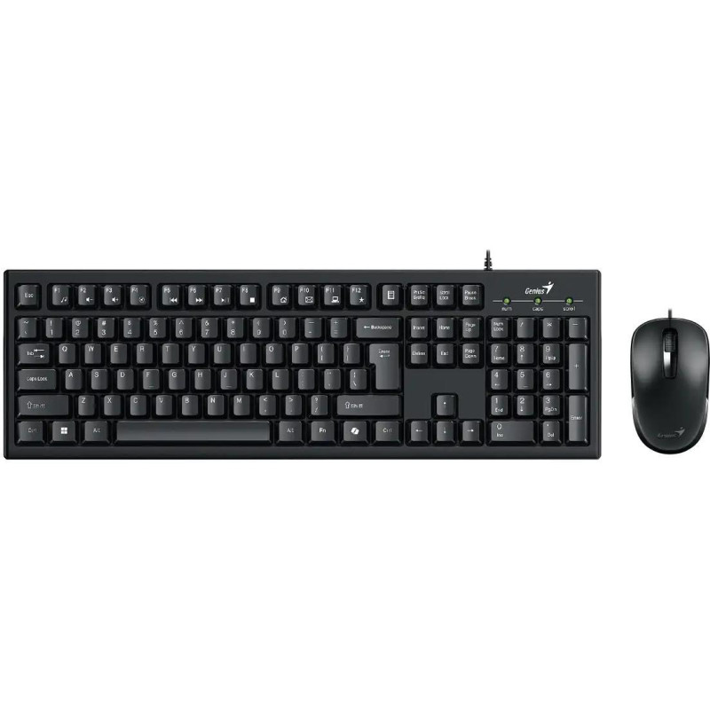 Genius Комплект клавіатура та миша Genius KM-100SE, AI, EN/UKR, чорний