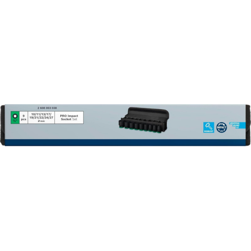 Bosch Набір ударних торцевих головок Professional Standart 9шт 1/2"
