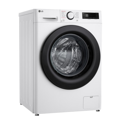 LG Пральна машина фронтальна, 9кг, 1200, A, 48см, дисплей, пара, інвертор, білий