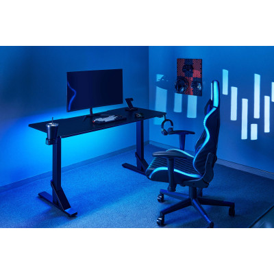 2E Gaming Стіл комп'ютерний KIRIN RGB, 136х60x71/76/81см, чорний