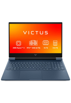 HP Ноутбук HP Victus 15-fb3021ua 15.6" FHD IPS AG, AMD R5-8645HS, 16GB, F512GB, NVD3050-6, DOS, синій
