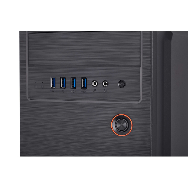 2E Корпус Alfa E1802 без БЖ 4xUSB3.0, VGA 320мм, ATX, чорний
