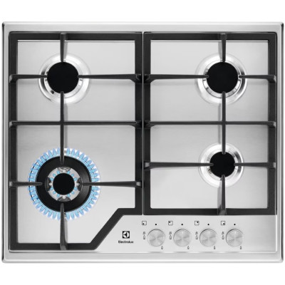 Electrolux Варильна поверхня газова, 60см, чугун, нерж