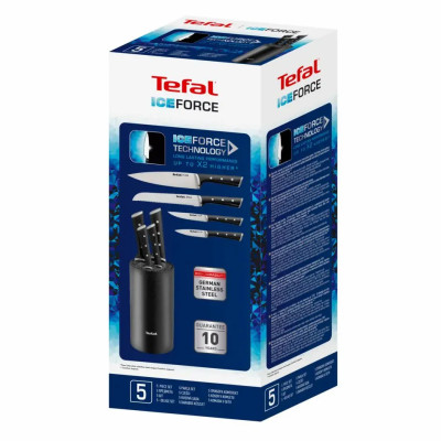 Tefal Набір ножів Ice Force,у пластиковій колоді, 4шт, нержавіюча сталь, пластик, чорний Tefal Набір ножів Ice Force,у пластиковій колоді, 4шт, нержавіюча сталь, пластик, чорний