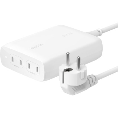 Belkin Зарядне пристрій мережевий 200Вт 4хUSB-С GAN PD PPS, білий