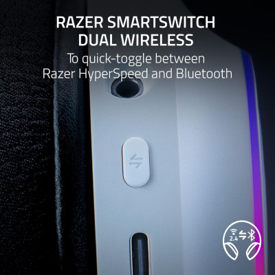 Razer Гарнітура ігрова Barracuda X Chroma, BT/WL, RGB, білий