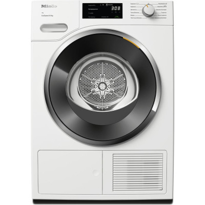 Miele Сушильна машина TWH 780 WP тепловий насос, 9кг, A+++, 64.3см, дисплей, інвертор, люк чорний+сріблястий, білий
