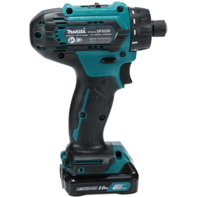 Makita Шуруповерт-дриль DF033DZ, акум, 10.8В, CXT, 0-450/0-1700 об/хв, 30/14Нм, 0.8кг, SOLO