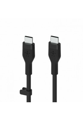 Belkin Кабель USB-C > USB-C заряджання/синхронізації, 3м, 60Вт, Type-C, силіконовий з кліпсою, чорний