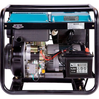 Könner & Söhnen Генератор дизельний Konner&Sohnen KS 6100HDE (EURO V), 230В, 5.5/5.0кВт, електростартер, передстартовий підігрів, 107кг Könner & Söhnen Генератор дизельний Konner&Sohnen KS 6100HDE (EURO V), 230В, 5.5/5.0кВт, електростартер, передстартовий підігрів, 107кг