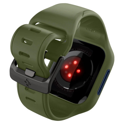 Spigen Чохол та ремінець 2в1 для Apple Watch 45mm Liquid Air Pro, Moss Green