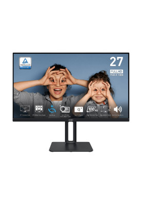 MSI Монітор 27" PRO MP275 D-Sub, HDMI, MM, IPS, 100Hz, 4ms, sRGB 93%