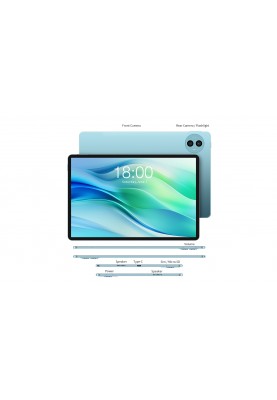 TECLAST Планшет P50 11" 6ГБ, 128ГБ, LTE, 8000мА рік, Android, блакитіній