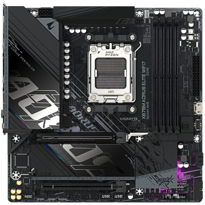 Gigabyte Материнська плата X870 M A ELITE WF7 sAM5 X870 4xDDR5 M.2 Wi-Fi BT HDMI DP mATX